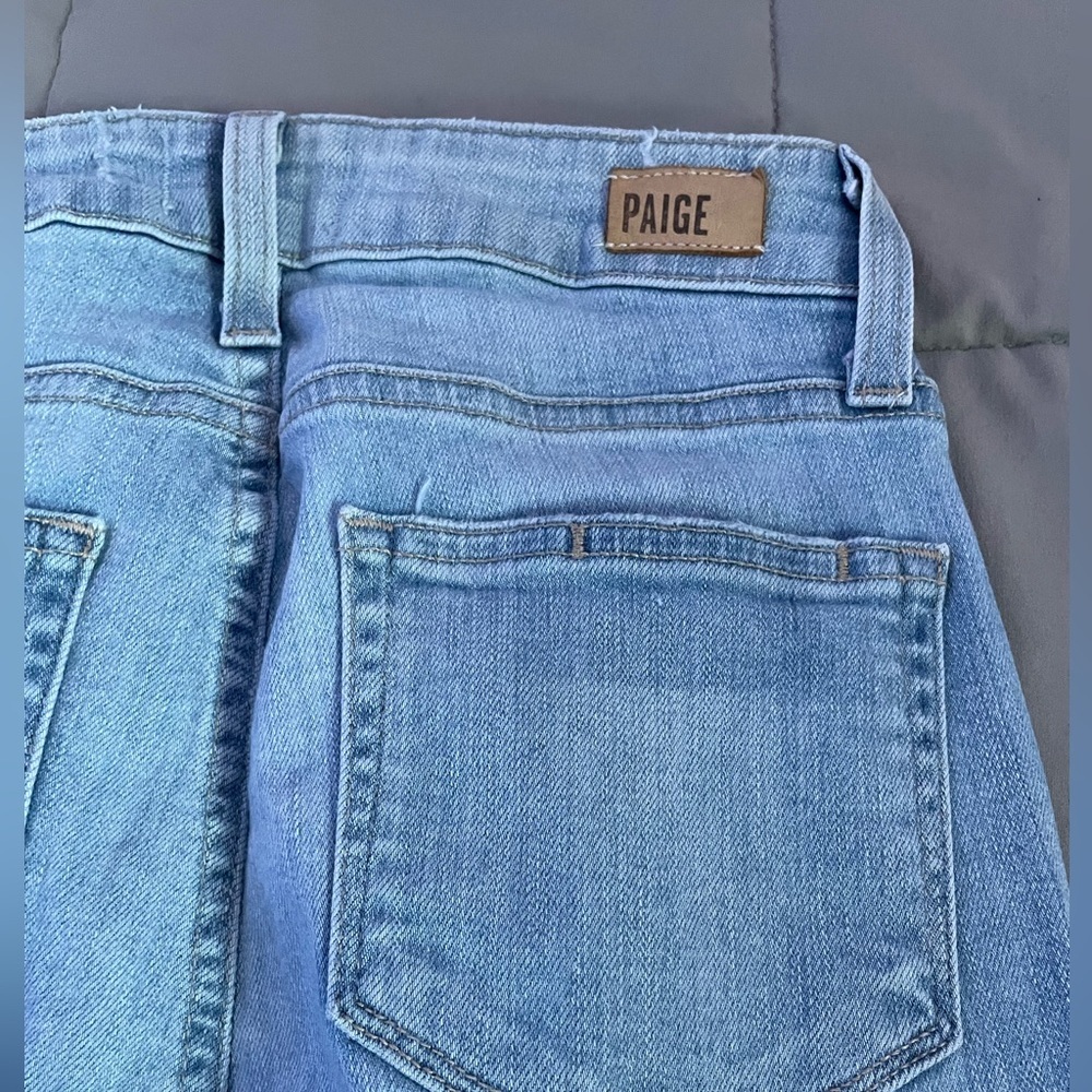 PAIGE Women's Hoxton Crop Ultra Skinny Fit Raw Hem Jean Size 25 - Picture 10 of 11